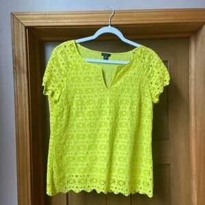 JCrew Collection daisy/eyelet short sleeved lined blouse